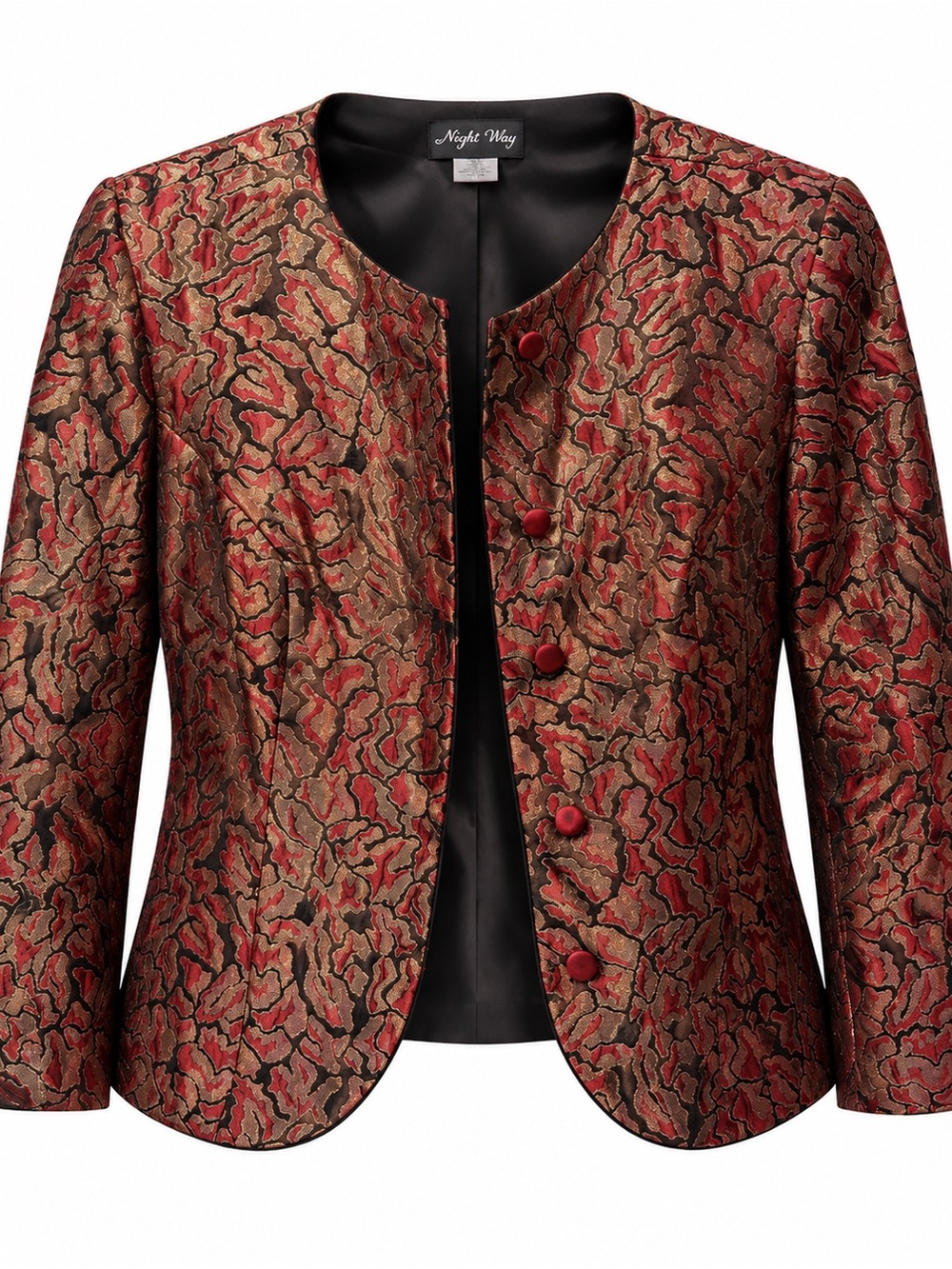 Night Way Collections Red and Gold Brocade Women's Jacket